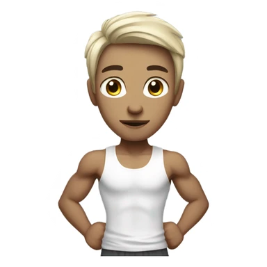 motivated skinny white skin color gym member sticker