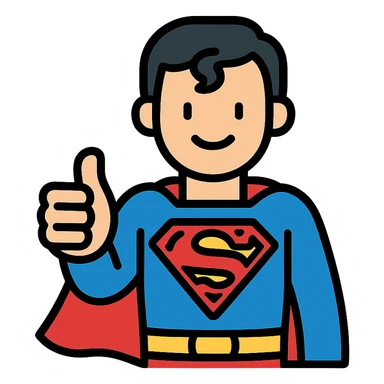 Superman giving a thumbs up sticker