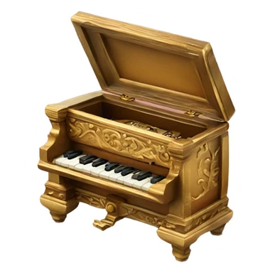 music box with figurine sticker