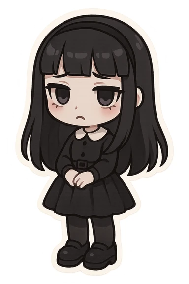 Goth black object sticker