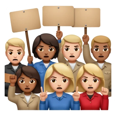 people staging a demonstration sticker