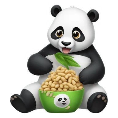 Panda eating peanuts sticker