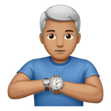 Male with wrist watch on right hand sticker