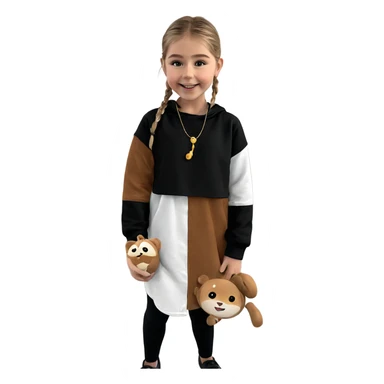 smiling girl with stuffed toy sticker