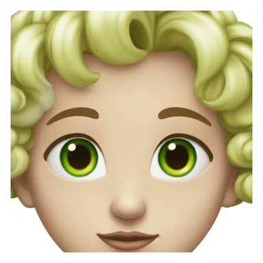 Lovely fase with green hart eyes sticker