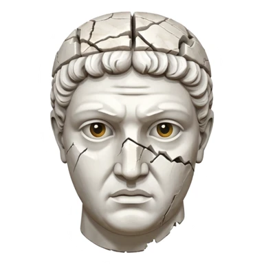 greek statue head with one part broken  sticker