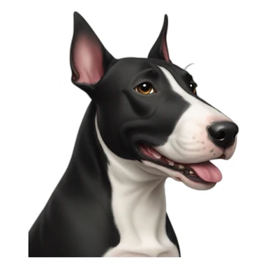 black bull terrier with tongue sticker