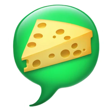 green messaging bubble with cheese sticker