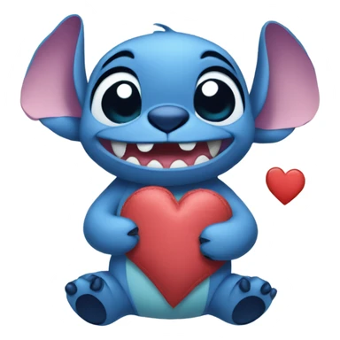 Stitch with a heart  sticker