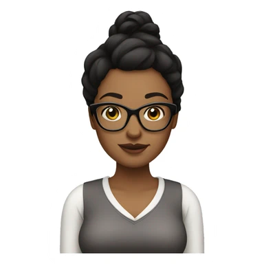 Full figured, Dark haired woman with glasses sticker