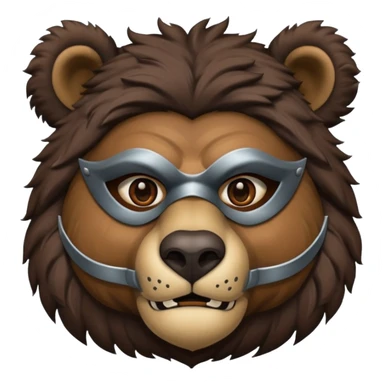 bear warrior with mask sticker