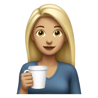 Blond woman holding a cup of coffee sticker