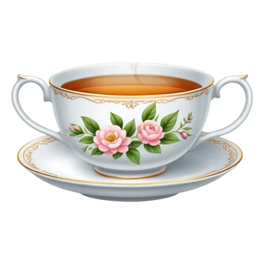 English tea cup with tea sticker