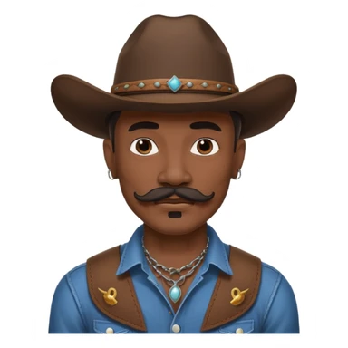 tattoos and mustached cowboys dark face sticker