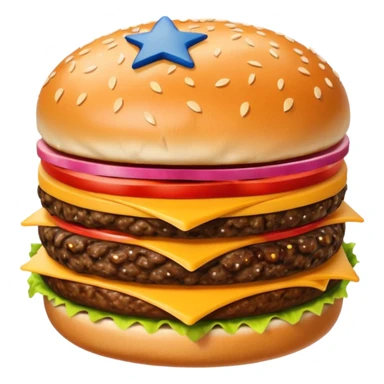 cheeseburger with stars and stripes sticker