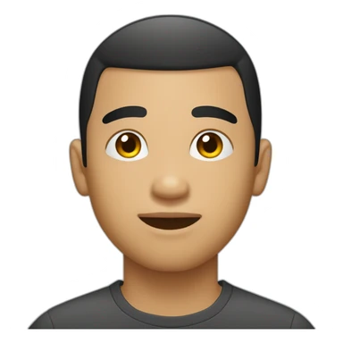 Young phillipino guy with black buzz cut with mustach sticker