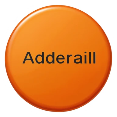 Round orange 30mg adderall with line shodow down center sticker
