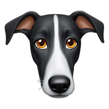 black greyhound with orange eyes sticker