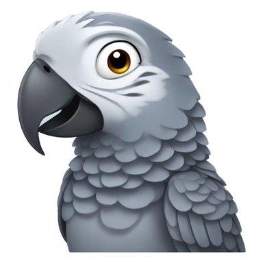 smiling african grey parrot sticker
