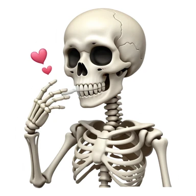Skeleton blowing kiss sticker