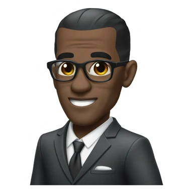 deon sanders with suit and glasses and buzz cut sticker