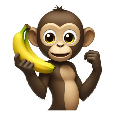 monkey holding bananas sticker