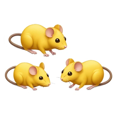 Two yellow and one brown mice  sticker