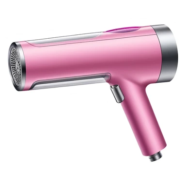 pink Dyson air wrap side angle, realistic style, sleek modern design, glossy pink finish with metallic silver accents on the nozzle ring. Compact proportions , clean lines, slight shading.  sticker