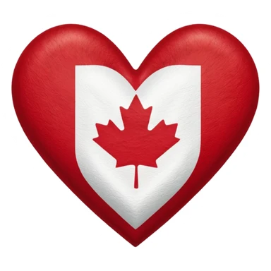 Canada flag heart sticker
