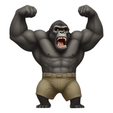 Buff Gorilla defeating Adolf Hitler sticker