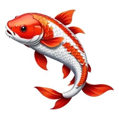 red white long Koi fish sticker