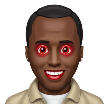 Sean Diddy Combs with red laser eyes and a very creepy, wide smile with the text “GOOD. NIGHT.” sticker
