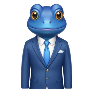￼￼ blue frog in a suite sticker