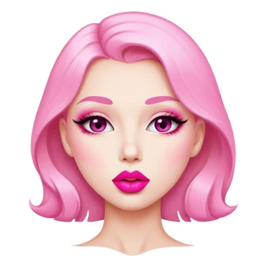 pink lipstick kiss sticker