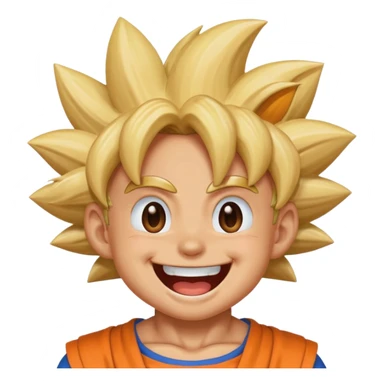 Make a image of goku lauhhing sticker