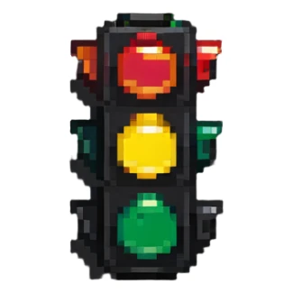 tiny simple traffic light icon, modern colors, minimal details, small size sticker