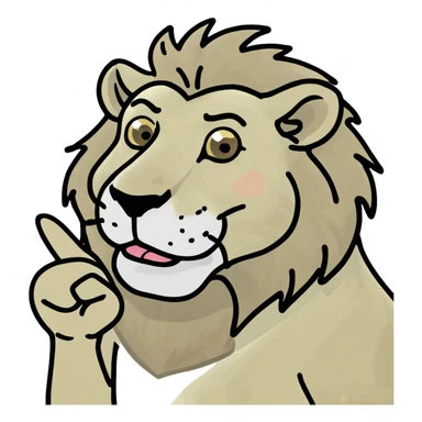 Lion blowing a kiss sticker