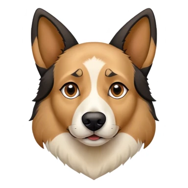 Black tan and white dog with pointy ears and shepherd face sticker