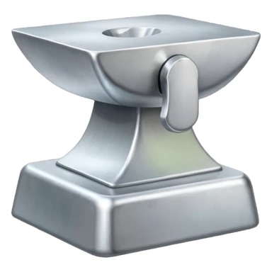 Silver anvil with face sticker