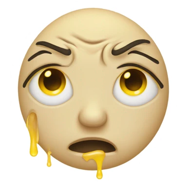 Crying yellow emoji with one eye sticker