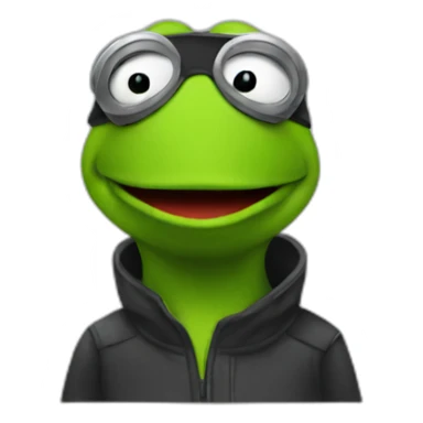kermit with a mask sticker