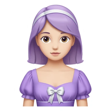 soft purple dress white ribbon sticker