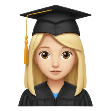 blonde person with graduation cap sticker
