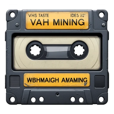 VHS tape with scratched warning label.
 sticker