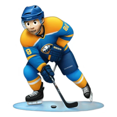 playing ice hockey sticker