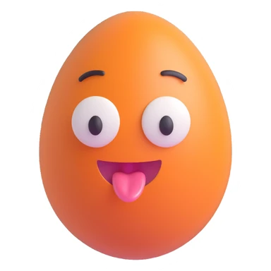 egg with the tongue out, playful expression sticker
