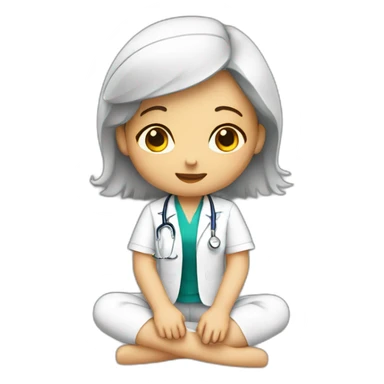 Medical girl student sitting  sticker