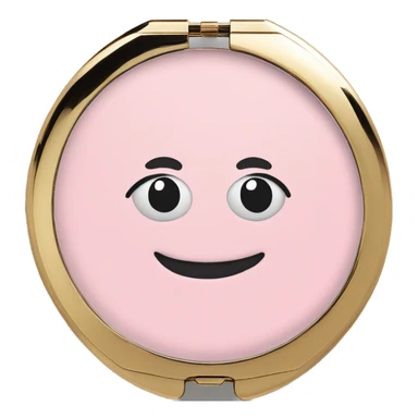 pastel pink powder compact with mirror sticker