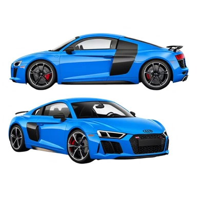 Audi R8 - Audi (Model Year: 2022)(Iconic Blue and Black) sticker
