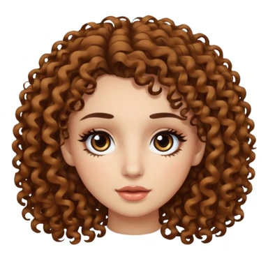 curly hair dark brown eyes and long lashes with and light  skin sticker